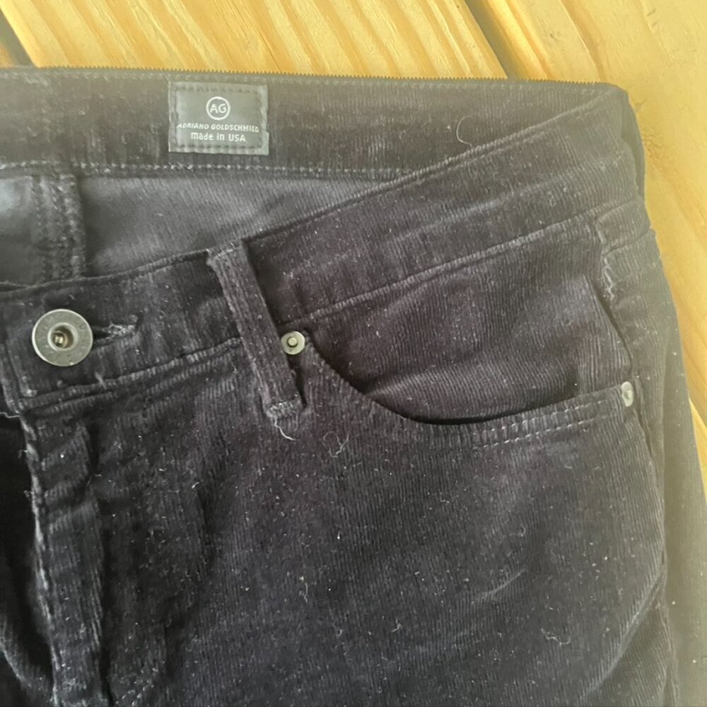 AG Adriano Goldschmied The Ballad Slim Boot Cut Black Corduroy Pants 28R - Picture 5 of 9